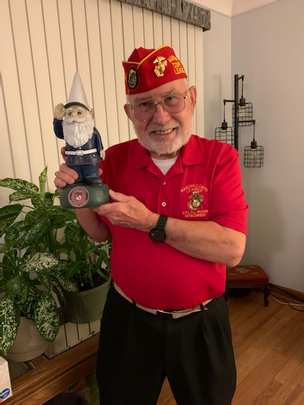 Commandant (Elect) Glinski won the Marine Gnome at the Macomb Birthday Ball.